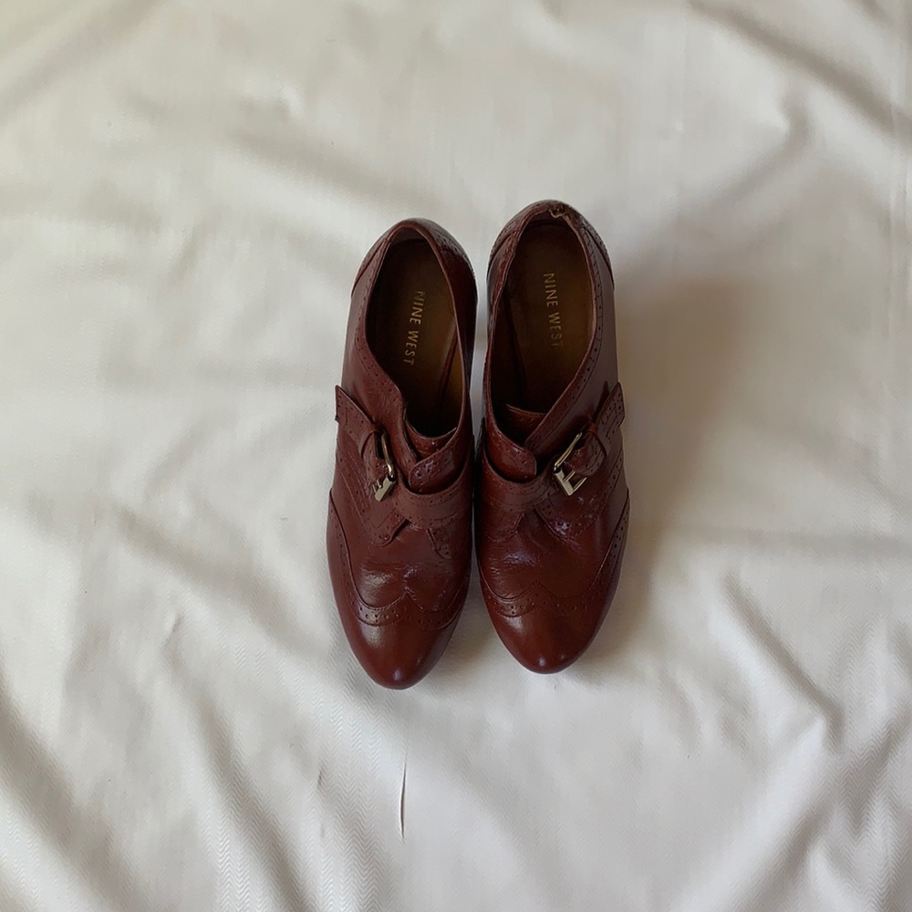Nine West Cognac Platform Heel